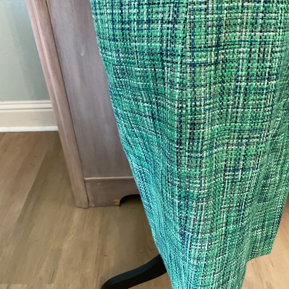 J. Crew No. 2 Pencil Skirt Green Tweed High Rise Knee Length Lined preppy pencil - Picture 10 of 16